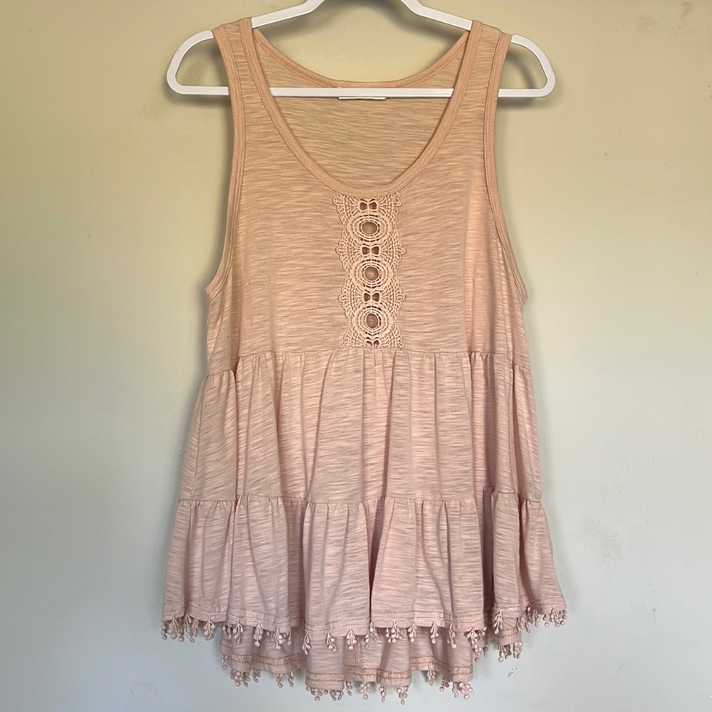 ESquared, high low blush tank